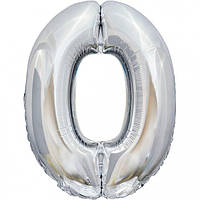 Фольгована надувна цифра Pelican "0" срібло 100 см (831020)