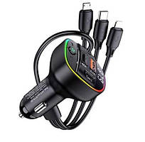 FM модулятор (трансмітер) Jokade JH016 NANYANG PD100W BT5.0 (3 in 1 cable)