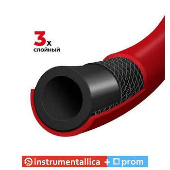 Шланг гібридний 20 атм 6 х 11 мм 15 м із латунними швидкорознімними з'єднаннями PT-1765 Intertool