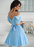 💙 Коктейльна сукня з драпіруванням блакитного кольору, фото 5