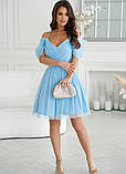 💙 Коктейльна сукня з драпіруванням блакитного кольору, фото 10