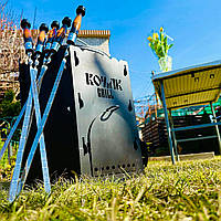 Розбірна піч-мангал до казана Стефанія+ шампура (З ЖАРОМІЦНИМ ПОКРИТТЯМ), фото 3