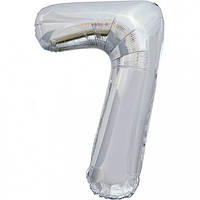Фольгована надувна цифра Pelican "7" срібло 100 см (831027)