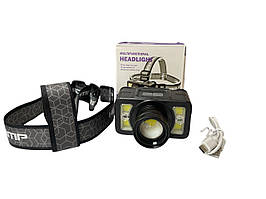 Налобний ліхтар акумуляторний з USB-зарядкою і датчиком руху (Headlamp)