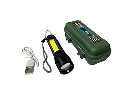 Кишеньковий ліхтар акумуляторний 120-220 Lumen (довга бічна підсвітка) у кейсі