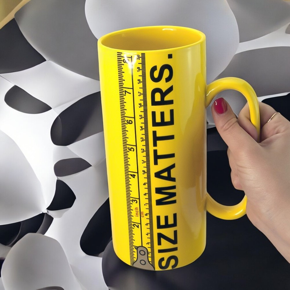 Кружка Гігант "Size matters", 20см, 1000мл, керамічна (Велика подарункова чашка)