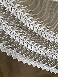 Тюль із вишивкою білий фатин, фото 5