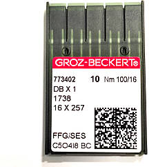Голки для промислових швейних машин Groz-Beckert DBx1, FFG/SES, №100/16 (7123)