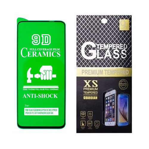 Протиударна захисна плівка Ceramics 9D для Xiaomi Redmi 10, Redmi 10 2022, Redmi 10 Prime, Redmi 10 Prime 2022 з чорною рамкою,
