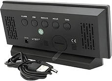 Цифровий мережевий годинник із дзеркальним LED-екраном VST 897L живлення за допомогою USB-кабелю, будильник, фото 3