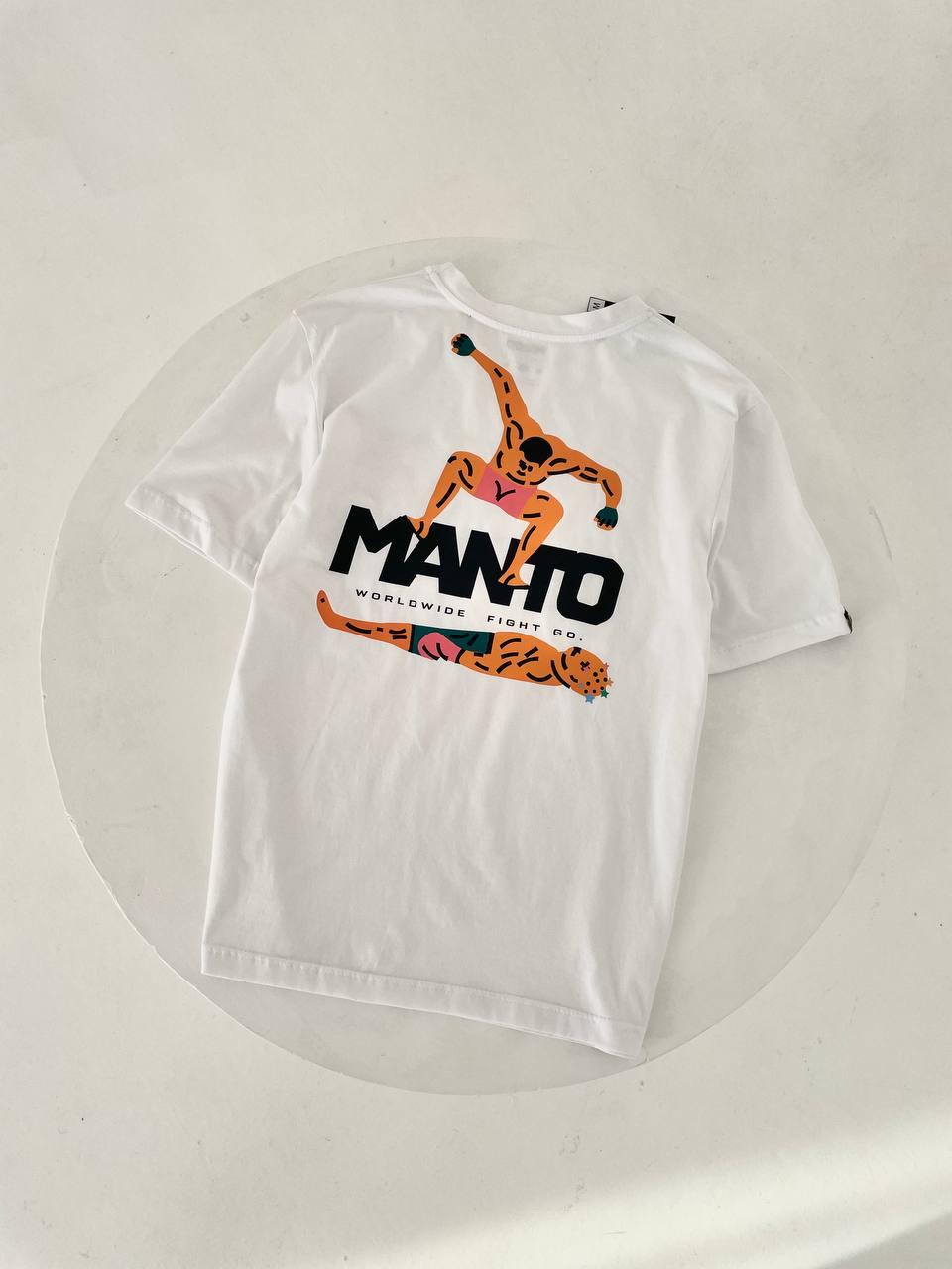 Чоловіча футболка Manto Stomp біла бавовняна Манто Стомп з принтом на літо, фото 1