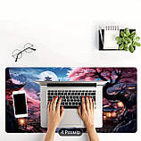 Килимок для миші з дизайном японського міста з рожевими деревами, розмір 80/30, фото 2