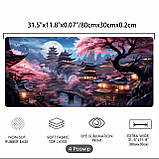 Килимок для миші з дизайном японського міста з рожевими деревами, розмір 80/30, фото 3