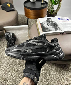 Чоловічі шкіряні текстиль кросівки Lacoste L003 2K24 All Black Silver, кеди Лакоста чорні. Чоловіче взуття