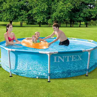Великий круглий басейн каркасник дитині від 6 років Куточок для плавання активного відпочинку у воді 305х76 см 4485л