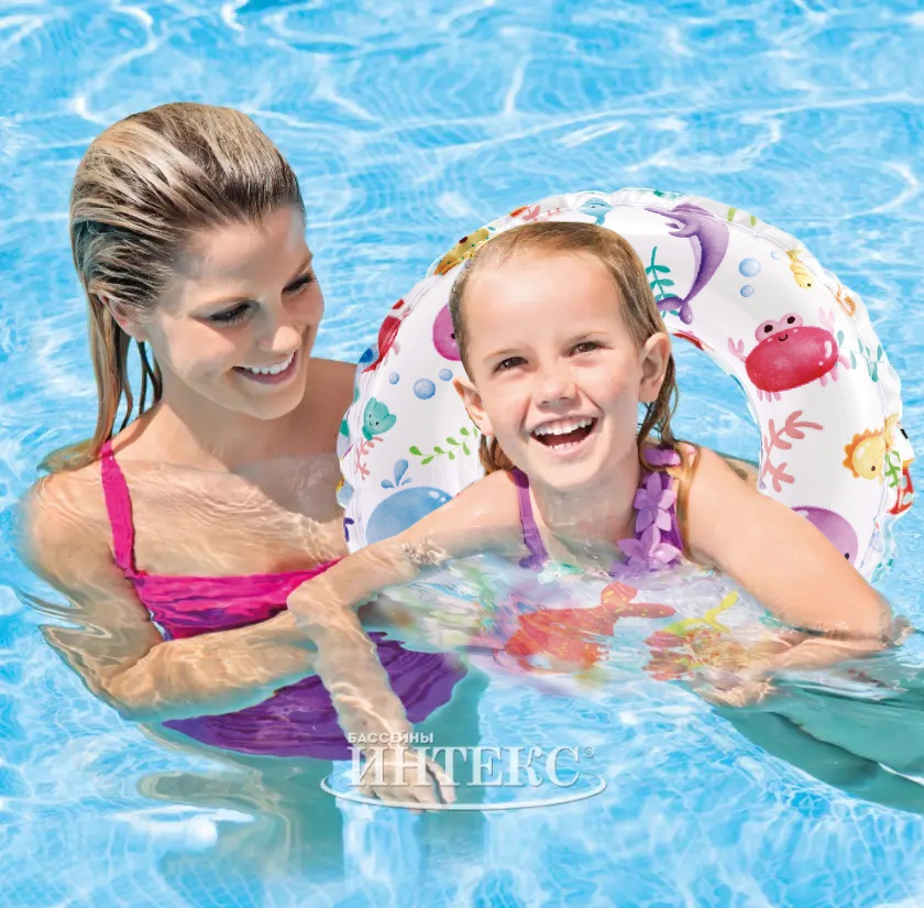 Дитяче надувне коло для плавання Intex 59230 Морські жителі, 51 см, фото 1
