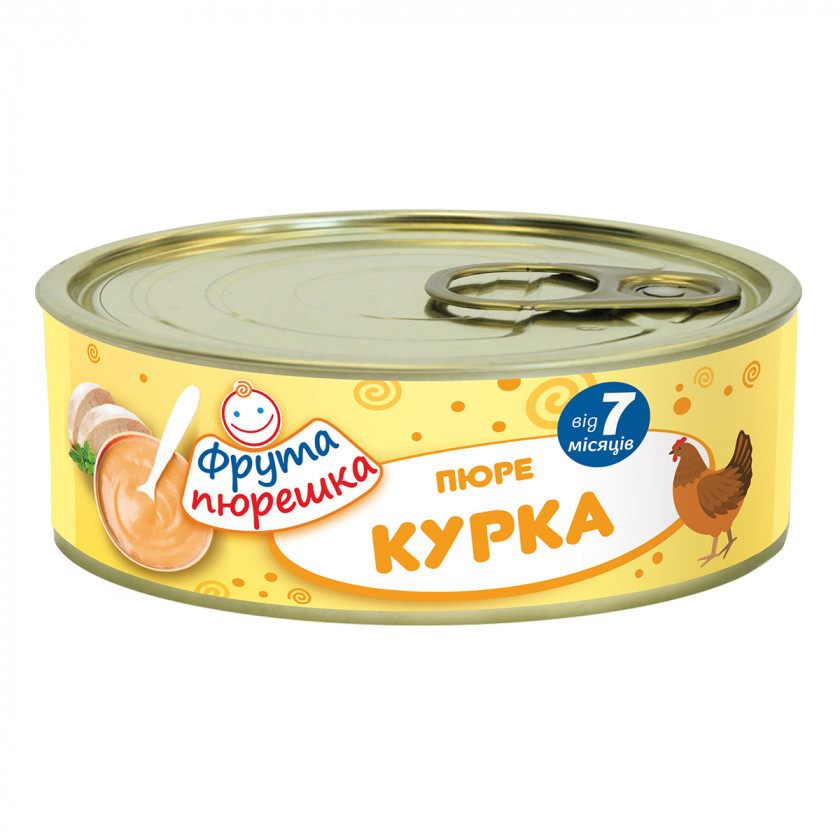 Пюре м'ясне ФРУТА Курча з 7 місяців, 120г. (Хаме)