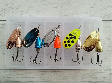 Блешня оберталка Blue Fox Vibrax Fluorescent #4 10g Набір 5шт в коробці, фото 1