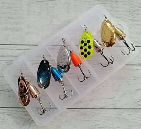 Блешня оберталка Blue Fox Vibrax Fluorescent #4 10g Набір 5шт в коробці, фото 2