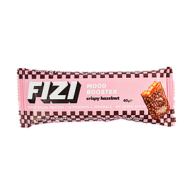 Крафтовий натуральний шоколадний батончик Fizi Mood Booster Crispy Hazelnut Хрусткий Фундук 40г, Україна