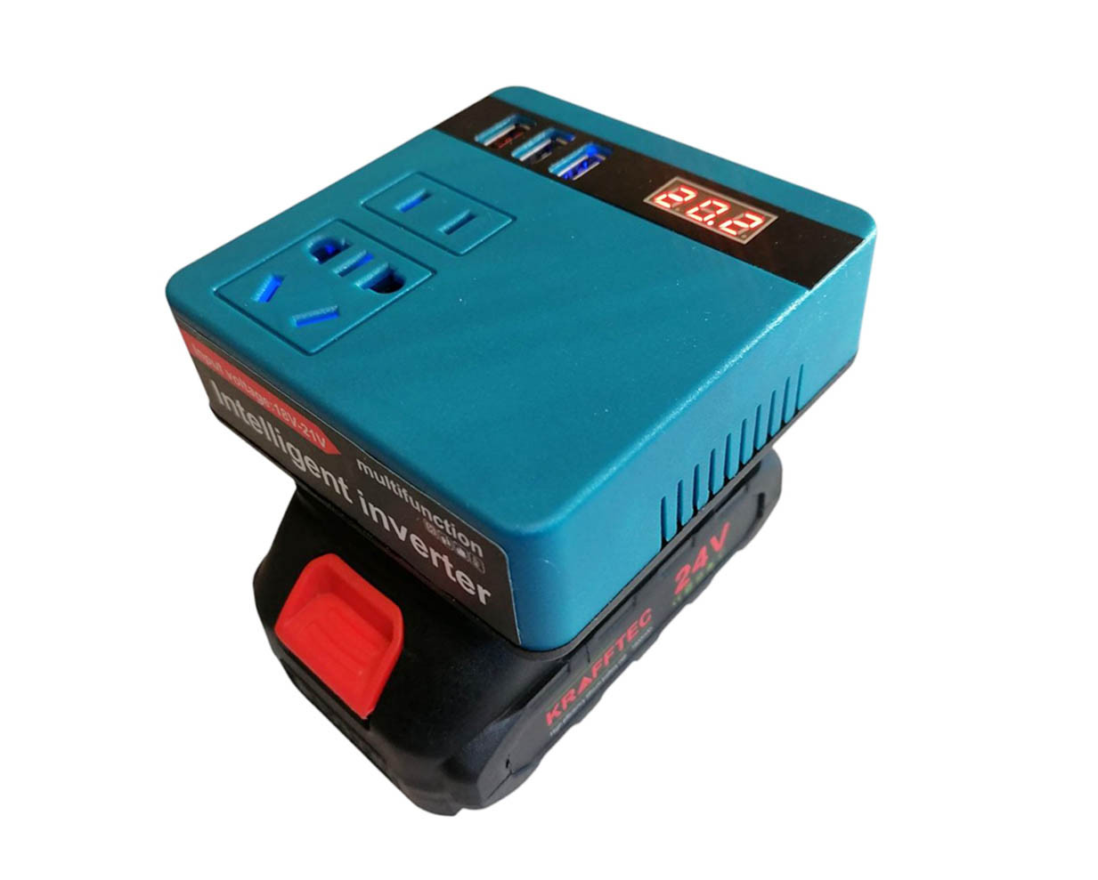 Інвертор від акумулятора для інструменту DC 18V to AC 220V 150W із Fast Charge