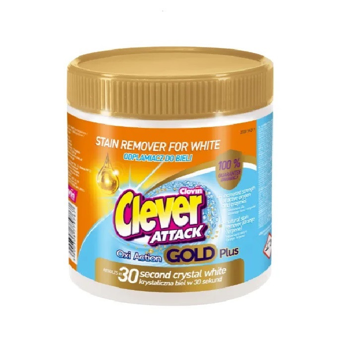 Відбілювач для білих речей Clever Attack Gold 730 г