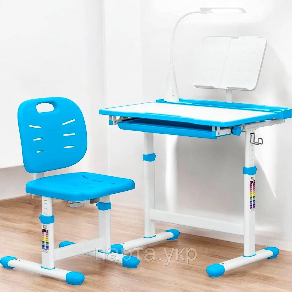 Комплект парта і стілець Evo-Kids Evo-17, лампа і підставка,