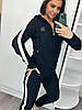 Жіночий костюм двійка Louis Vuitton з капюшоном чорний (трикотаж двунить Туреччина), фото 4