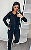 Жіночий костюм двійка Louis Vuitton з капюшоном чорний (трикотаж двунить Туреччина), фото 5