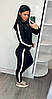 Жіночий костюм двійка Louis Vuitton з капюшоном чорний (трикотаж двунить Туреччина), фото 9