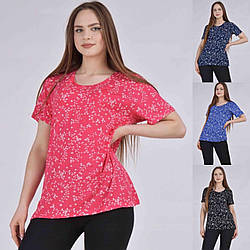 Футболка жіноча напівбатал 1xl — 5xl (50-52-54-56-58) колір мікс