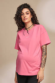 Футболка для вагітних і годуючих мам оверсайз із секретом годування Muse S Юла Мама рожевий