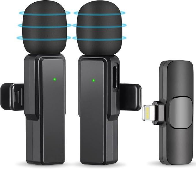 Двійні бездротові мікрофони homvos для iPhone iPad-Mini Петличний мікрофон Plug-Play з автоматичною синхронізацією (m26), фото 1