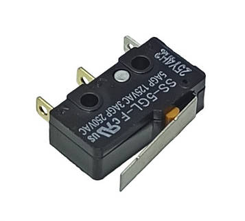 Мікроперемикач 20х11мм SS-5GL-F, короткий ричаг, 5(3)A, 3pin Omron