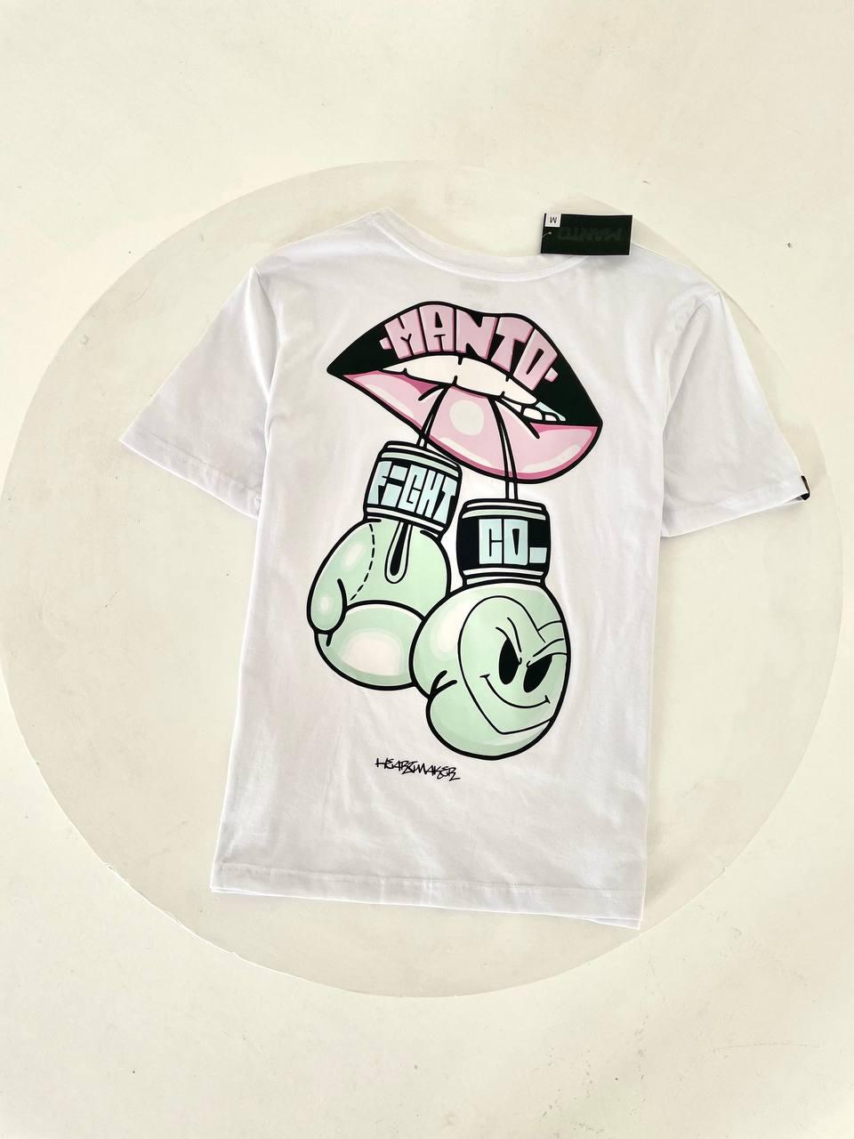 Чоловіча футболка Manto Stomp біла бавовняна Манто з принтом на літо, фото 1