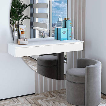 Підвісний туалетний столик 2 ящика колір білий (без дзеркала) 100*13*31см