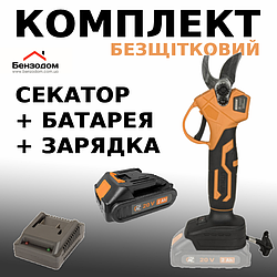 Безщітковий акумуляторний секатор TexAC ТАОЕ-PS25L + батарея TAOE-B205 (2 Ач) + зарядка TAOE-С2