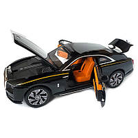 Машинка металева дитяча Rolls-Royce Spectre Ролс Ройс чорний Автоексперт 1:24 світло інерція відкр двері баг капот 21*5,5*8,5см, фото 5