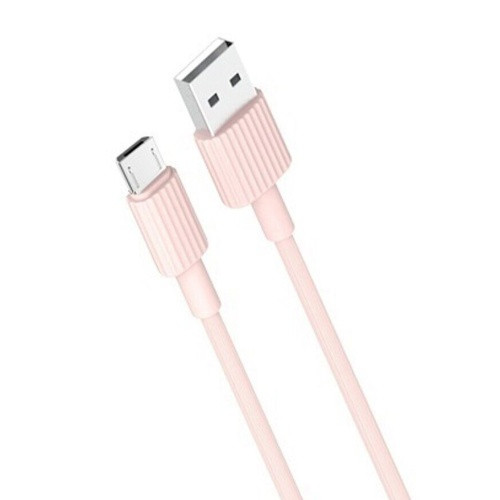 Кабель XO NB156 USB - MicroUSB 2.4A/1m (Рожевий)