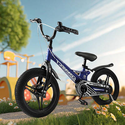 Універсальний транспорт велобайк Синій велосипед дитячий лисапед 16 " хлопчикові для навчання катанню Доп колеса