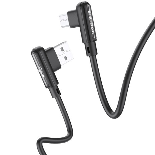 Кабель Borofone BX58 USB - MicroUSB 2.4A/1m (Чорний)