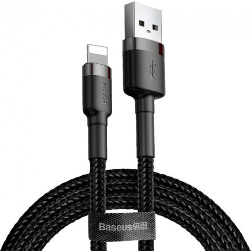 Кабель Baseus Cafule USB - Lightning 2.4A/1m (CALKLF-BG1) (Black-Grey)