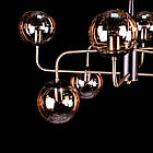 Люстра сучасна стельова в стилі лофт на 8 ламп Е27 колір каркасу антична бронза з чорним PM-P5-A4887/8, фото 4