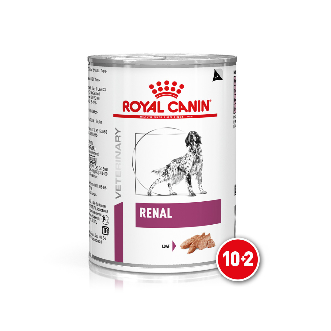 Акуія! Royal Canin Renal (Роял Канін Ренал) корм для собак при захворюваннях нирок, 410 ГР 10 шт + 2 шт у подарунок!