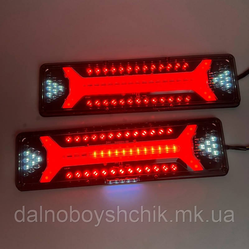 Ліхтар задній LED L/R повнофункціональний габарит+ стоп +поворот+ з.х. 24v (Комплект) FERZE PL-C46Y2, фото 1