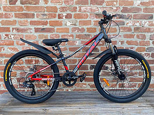 Велосипед Royal 24" RIO сіро-червоний 2025