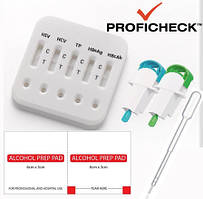 Комбінований тест PROFICHECK на 5 інфекцій: ВІЛ 1/2, гепатит В (HBsAg), гепатит В (HBcAb), гепатит С, сифіліс
