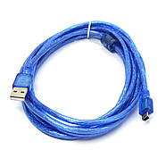 USB 2.0 AM - Mini USB кабель 3 метри з фільтром для живлення та передавання даних, фото 3