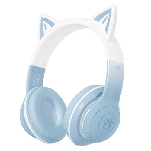 Bluetooth навушники накладні XO BE38 Cat (Блакитний)