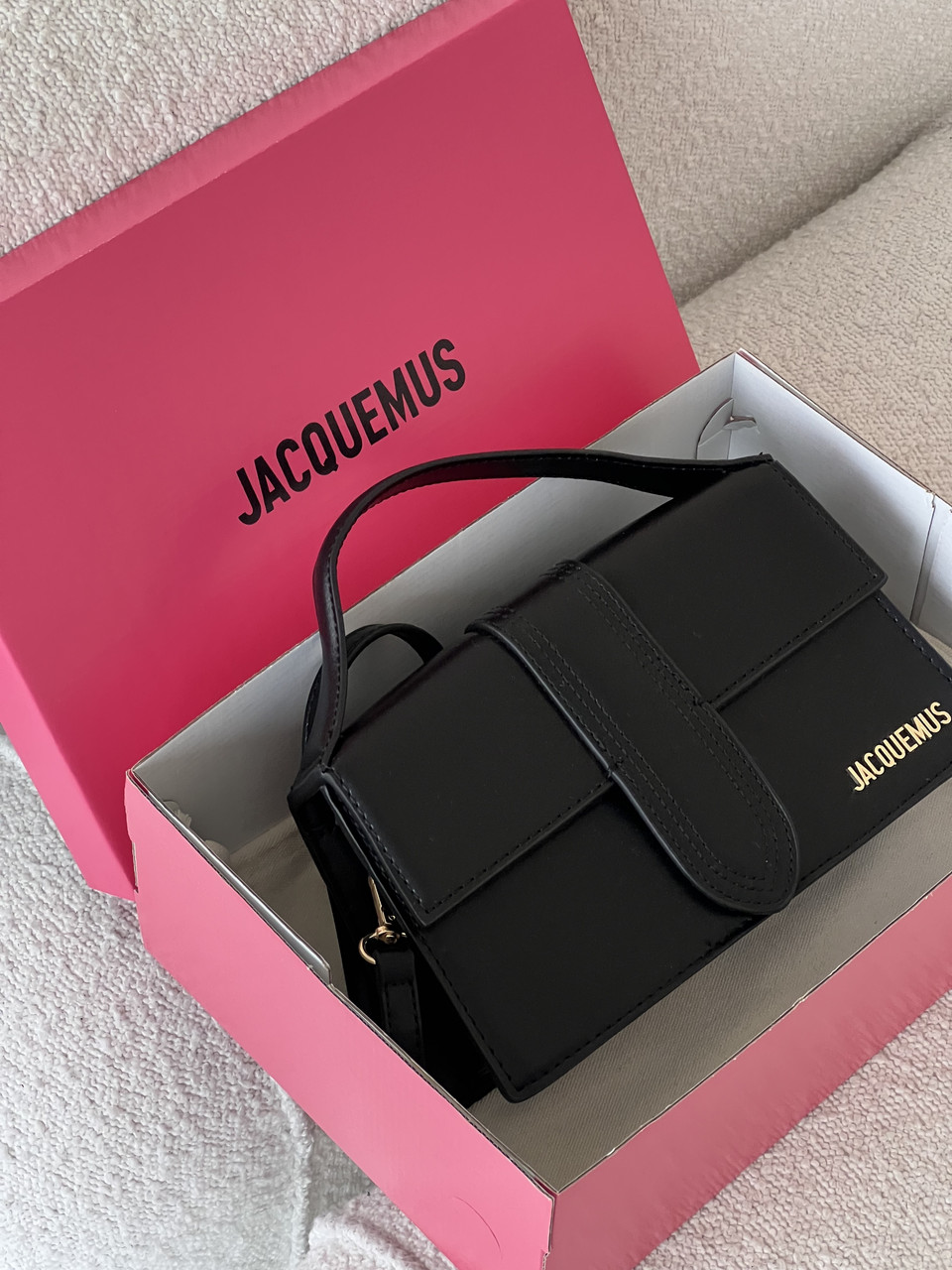 Сумка жіноча Jacquemus Le Bambino з гладкої шкіри чорний (з пакуванням), фото 1